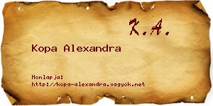 Kopa Alexandra névjegykártya
